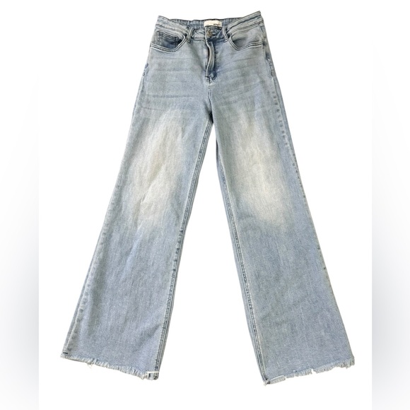 Vervet Denim - VERVET Women's Olivia High Rise Raw Hem Wide Leg Jeans Size 28